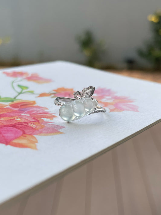 Glassy Jadeite Ring - Peapod (NJR380)