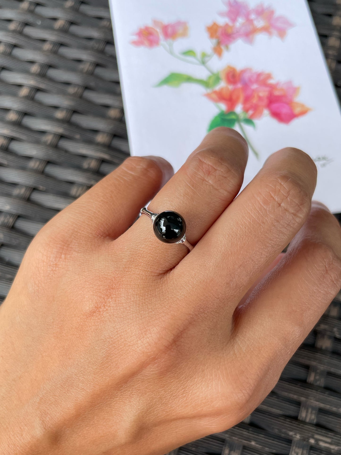 Omphacite Jade Set - Ring & Earrings (NJS017)