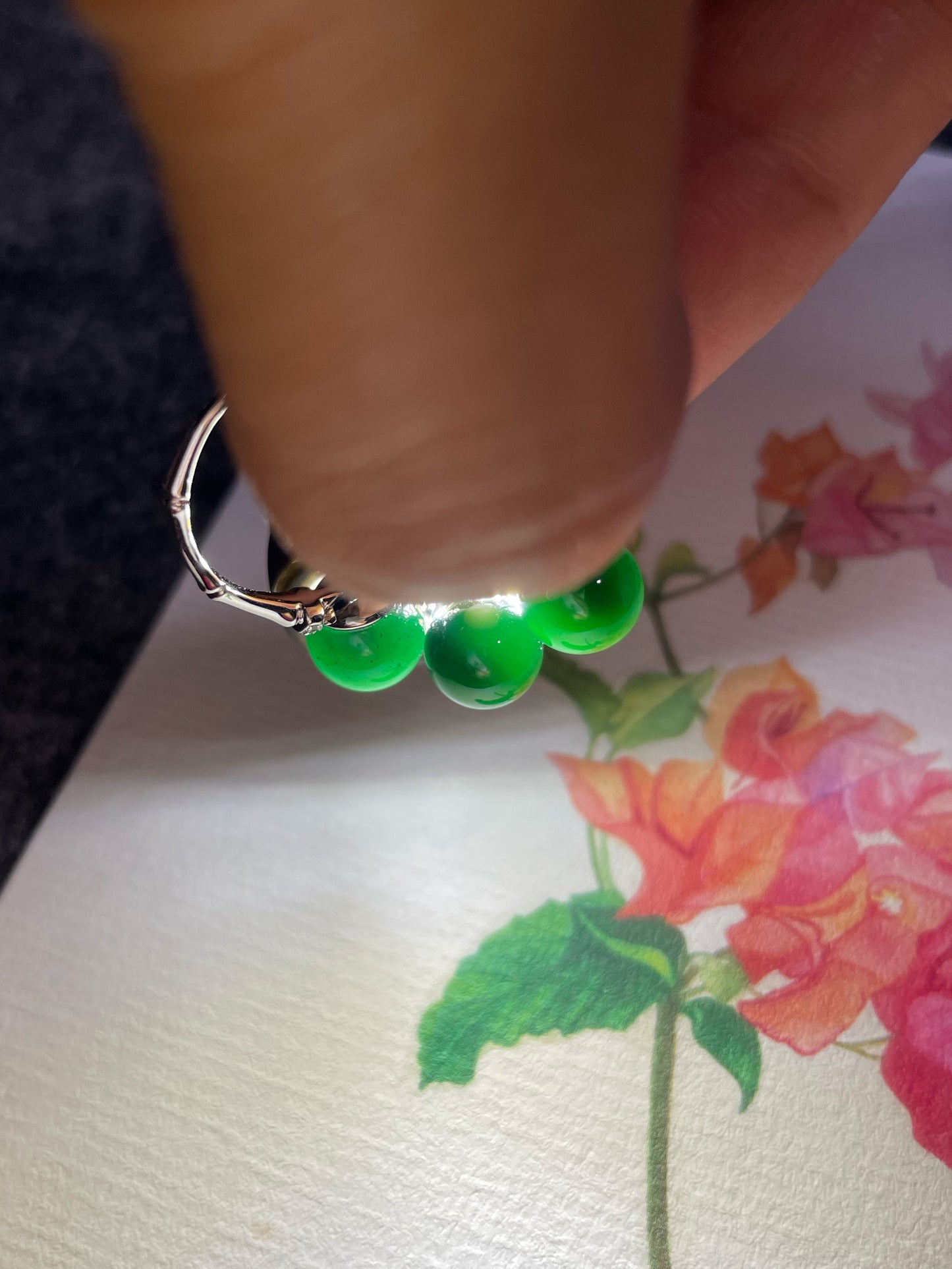 Omphacite Jade Set - Ring & Earrings (NJS017)