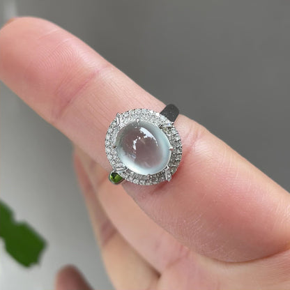 Glassy Jadeite Cabochon Ring (NJR001)