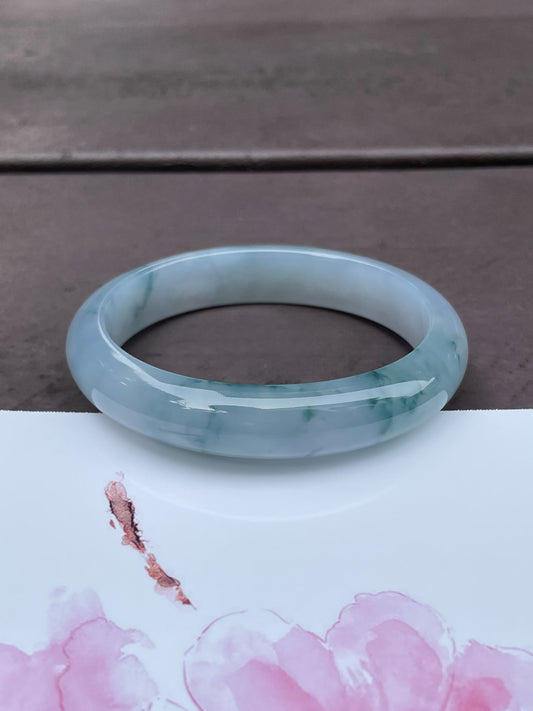 Bluish Lavender Jadeite Bangle | 53mm (NJBA002)