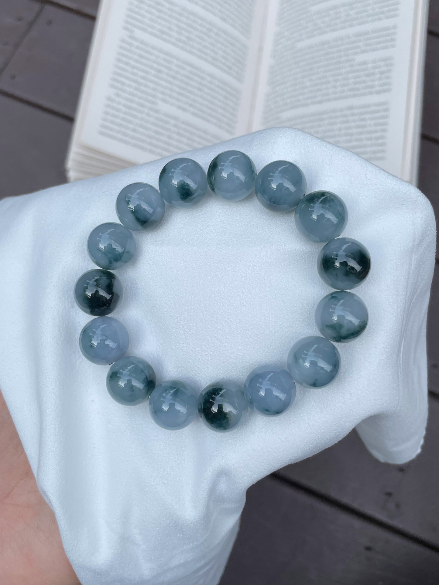 Bluish Jadeite Bracelet (NJBA004)