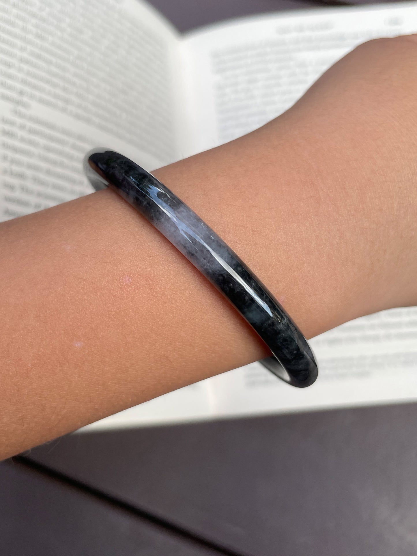 Black Jadeite Bangle | 59mm (NJBA006)