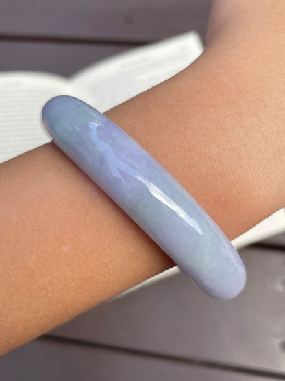 Lavender with Green Jadeite Bangle | 60mm (NJBA009)