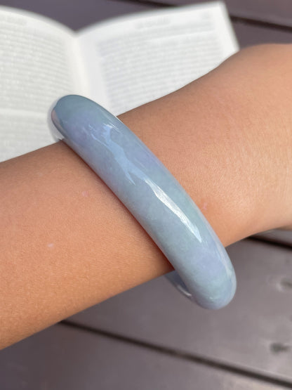 Lavender with Green Jadeite Bangle | 60mm (NJBA009)