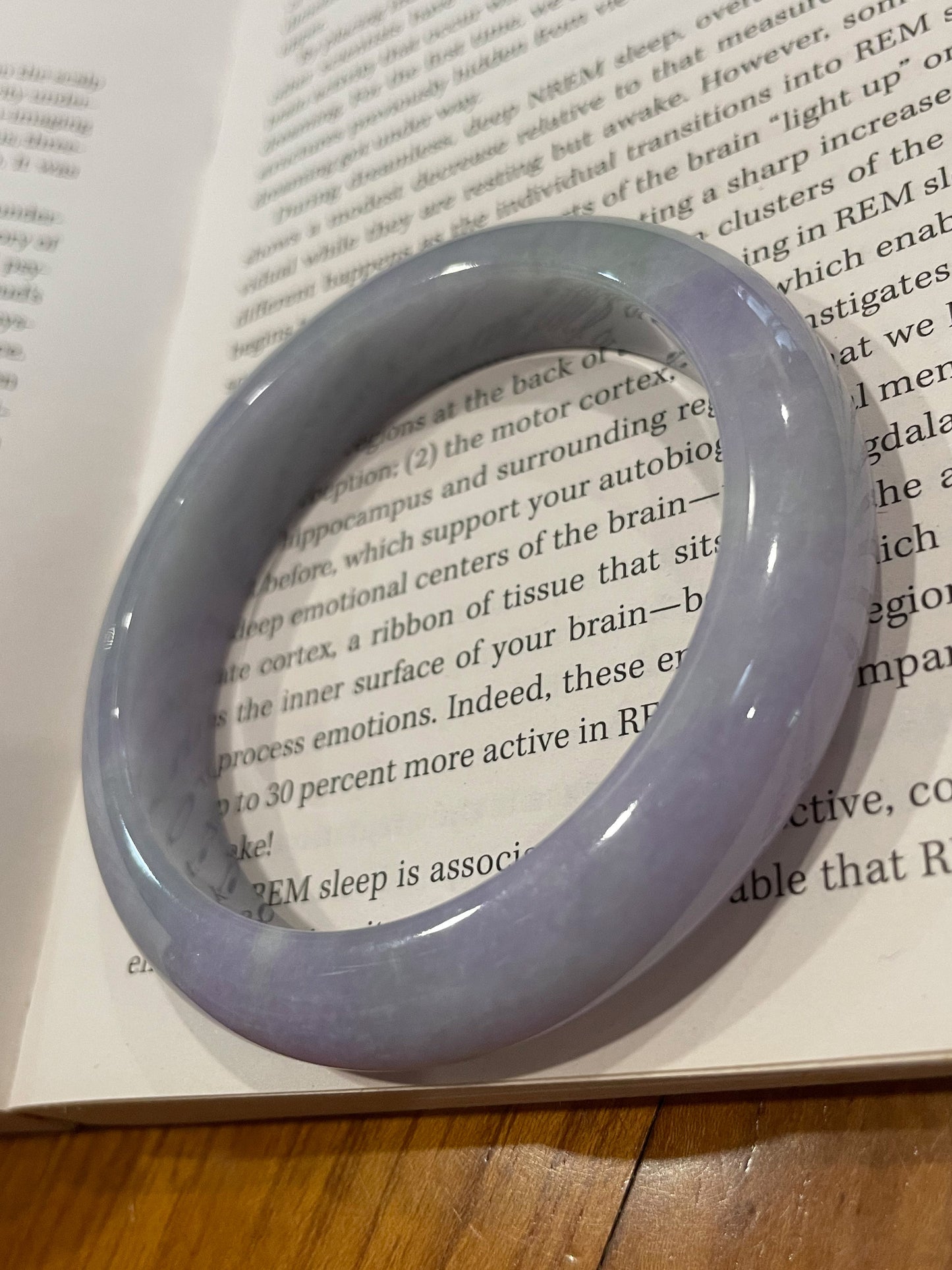 Lavender with Green Jadeite Bangle | 60mm (NJBA009)