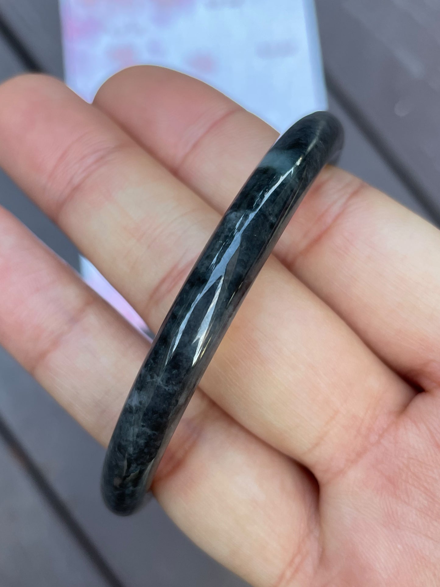 Black Jadeite Bangle | 53mm (NJBA010)