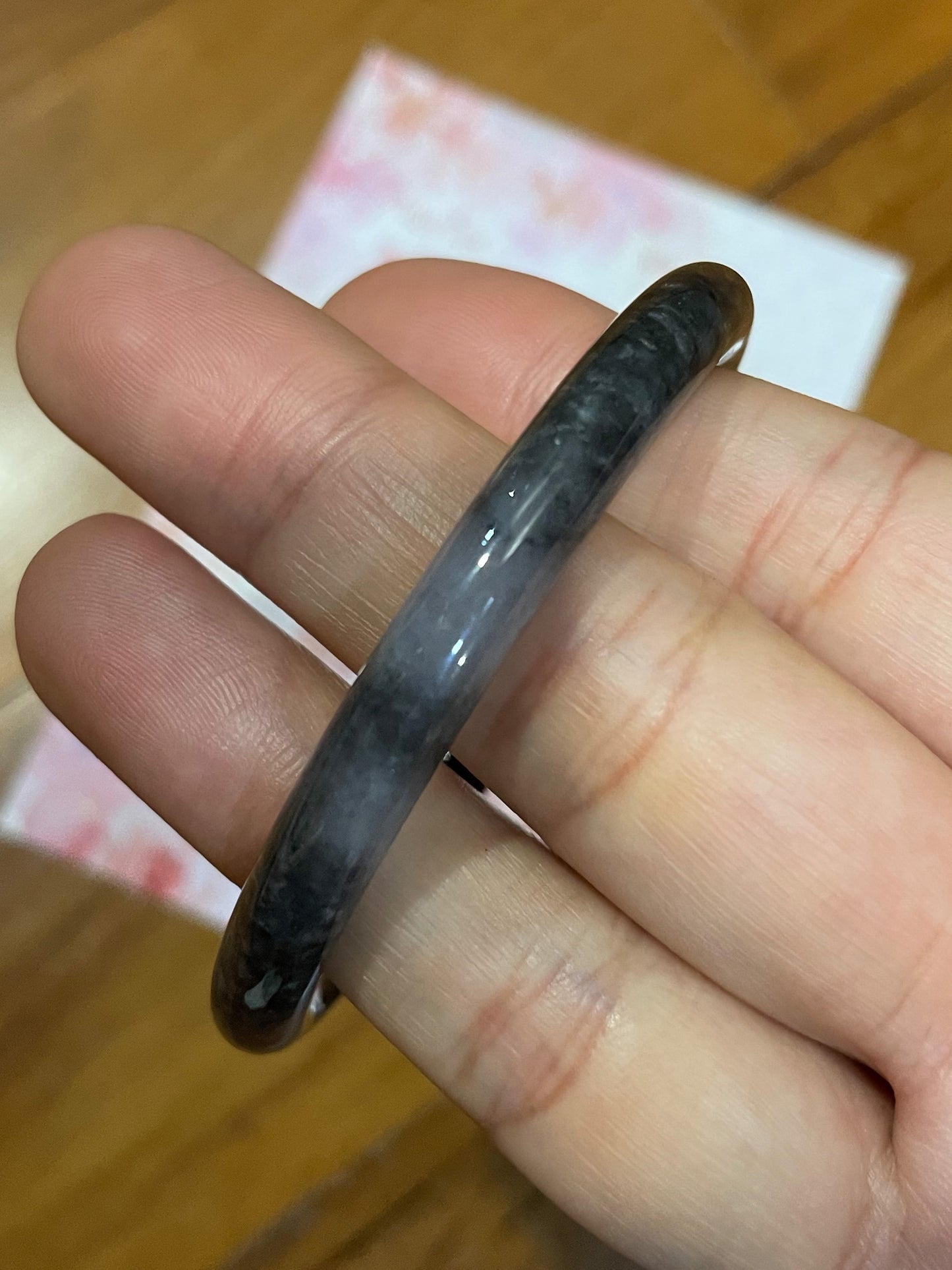 Black Jadeite Bangle | 53mm (NJBA010)