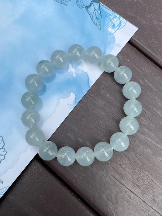 Icy Jadeite Bracelet - Round Beads (NJBA014)