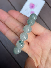 Load image into Gallery viewer, Icy Bluish Green Jadeite Bracelet - Round Beads (NJBA015)
