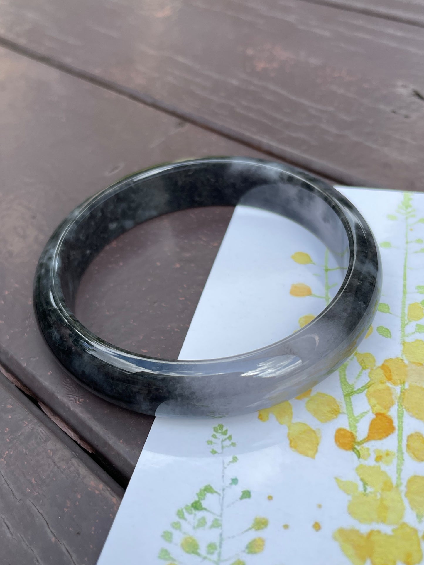 Black Jade Bangle | 59mm (NJBA017)