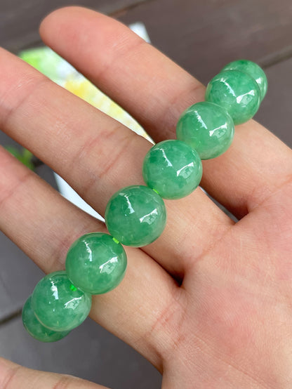 Green Jade Bracelet - Round Beads (NJBA022)