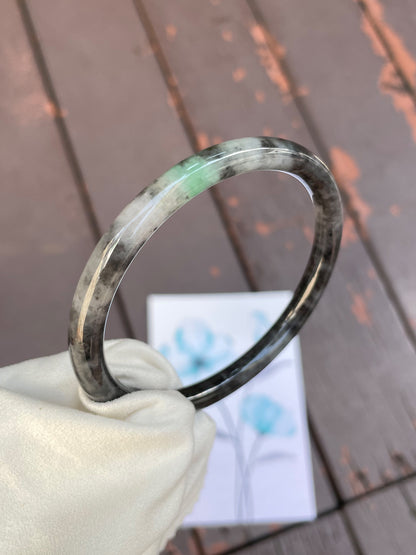 Black Jadeite Bangle | 58mm (NJBA032)