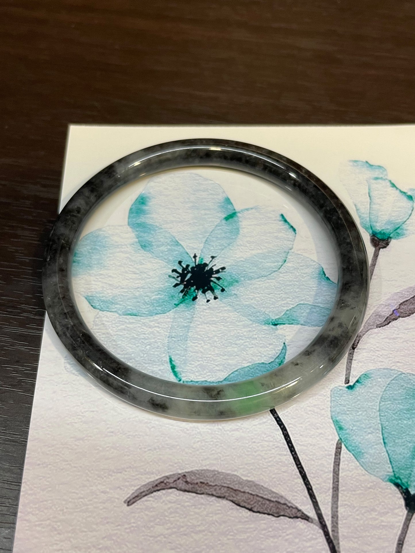 Black Jadeite Bangle | 58mm (NJBA032)