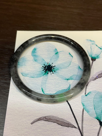 Black Jadeite Bangle | 58mm (NJBA032)