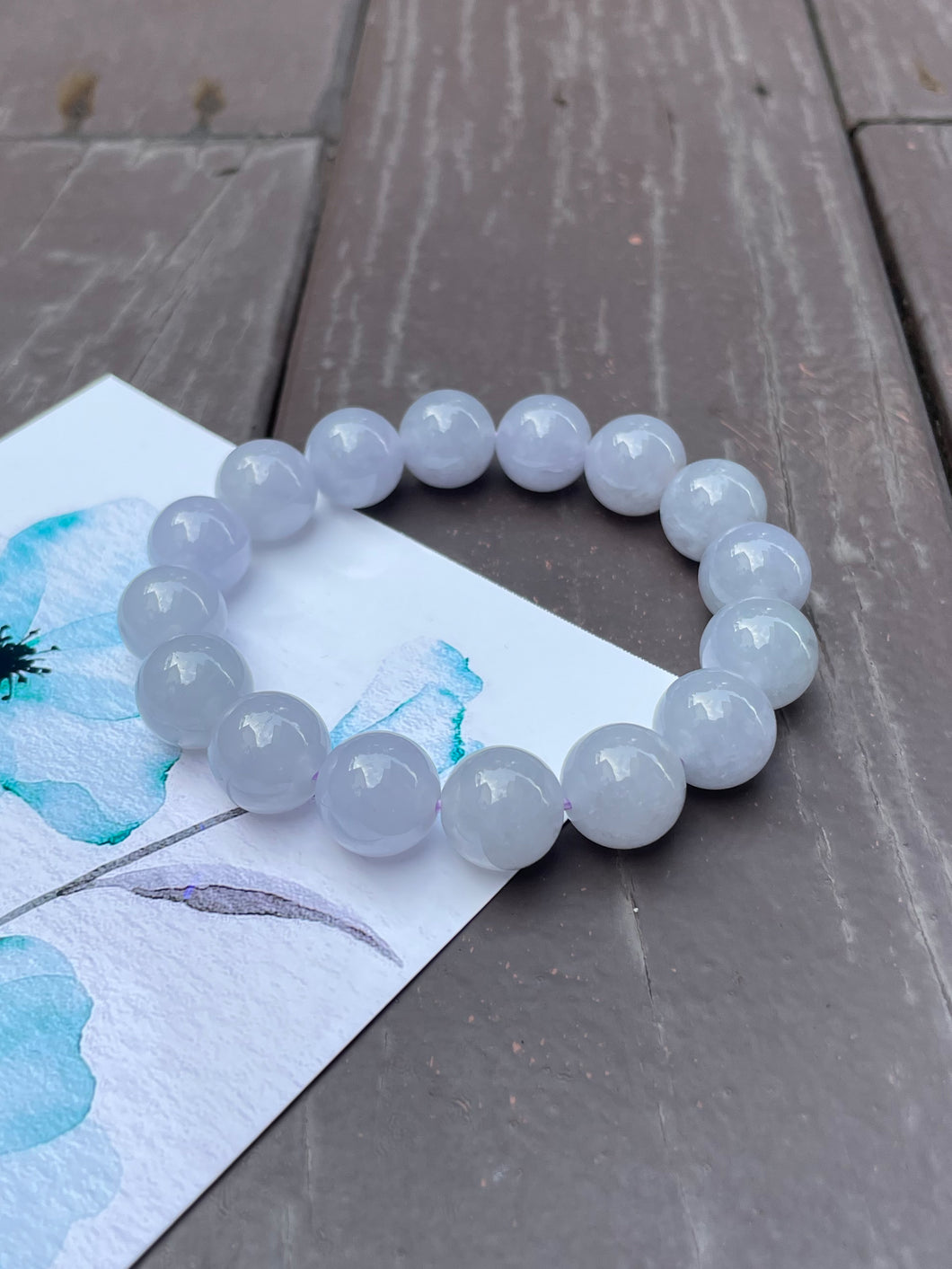 Light Lavender Jade Bracelet - Round Beads (NJBA033)