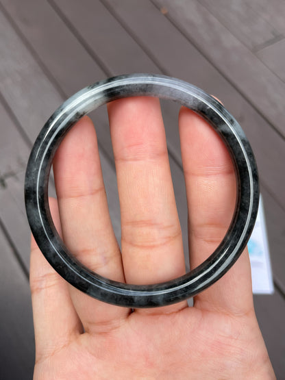 Black Jade Bangle | 56mm (NJBA037)