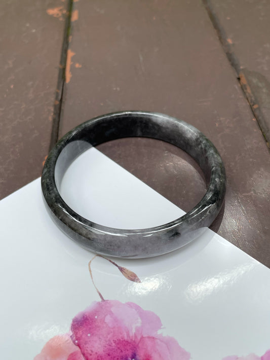 Black Jade Bangle | 58mm (NJBA041)