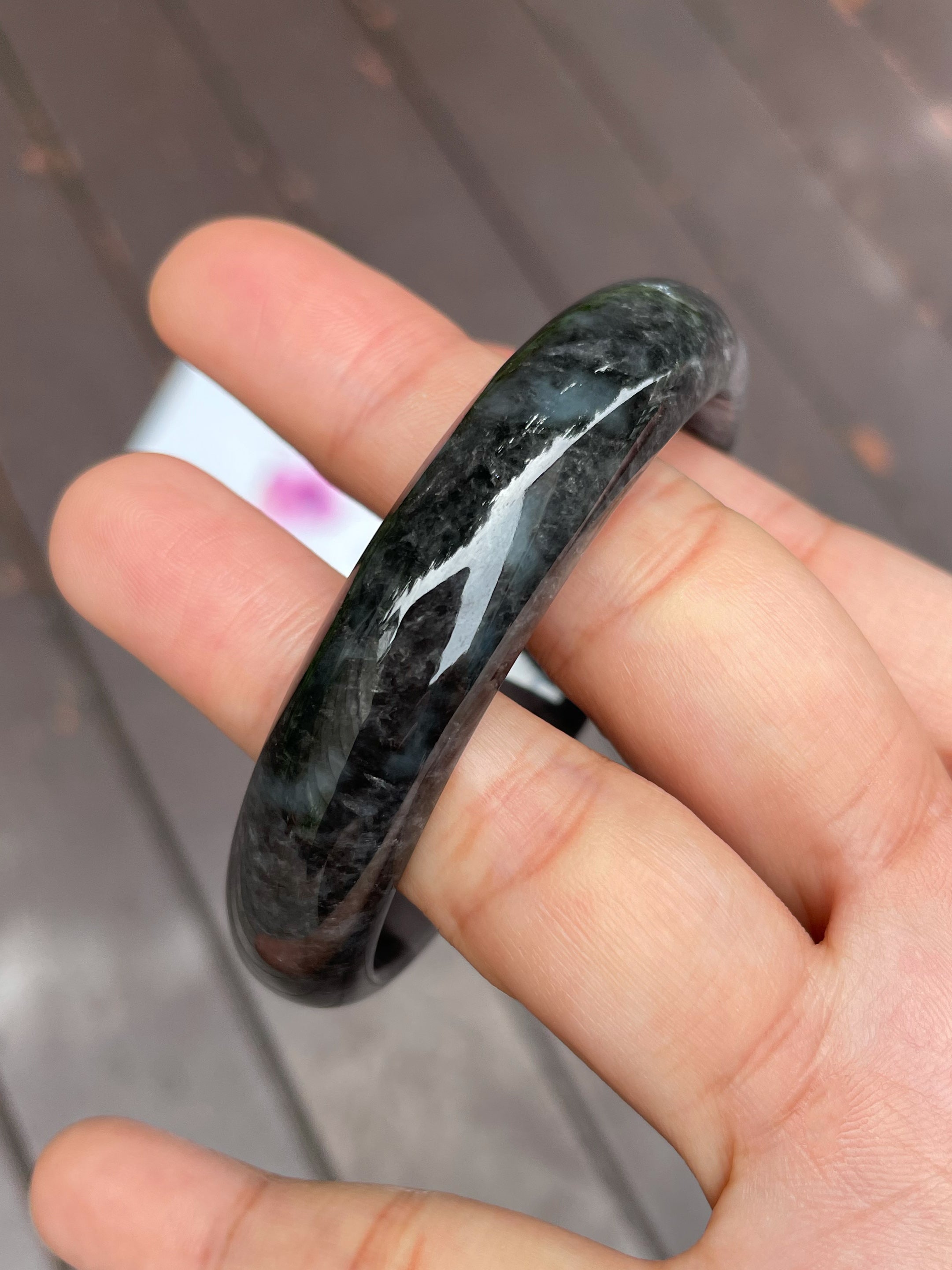 Black Jade Bangle 58mm NJBA041 New Jade