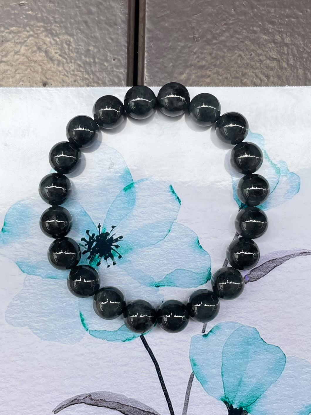 Black Jade Pixiu Bracelet - Round Beads (NJBA042)