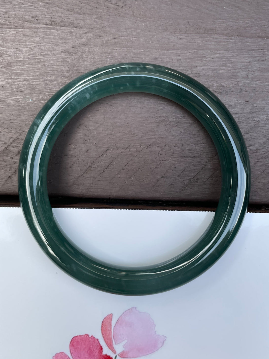 Bluish Green Jade Bangle | 56mm (NJBA045)
