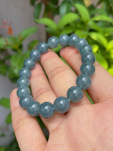 Load image into Gallery viewer, Blue Jade Bracelet - Round Beads (NJBA052)
