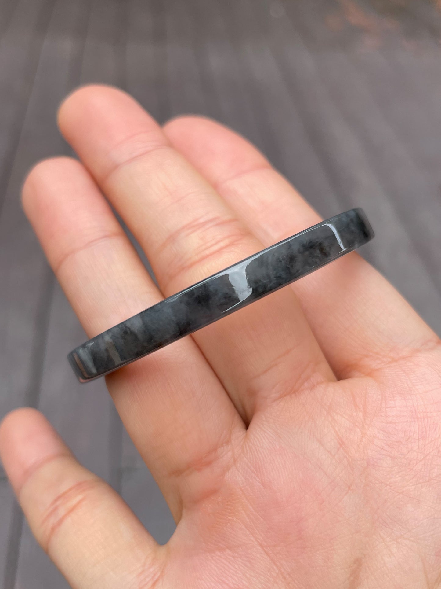 Black Jade Bangle | 52mm (NJBA056)