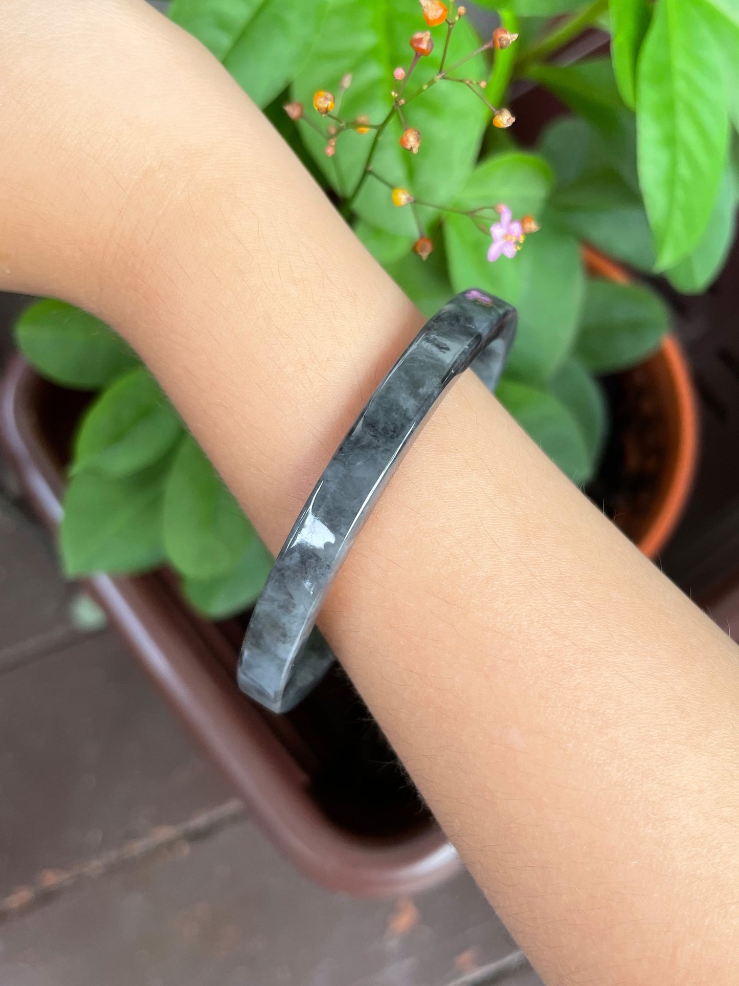 Black Jade Bangle | 52mm (NJBA056)