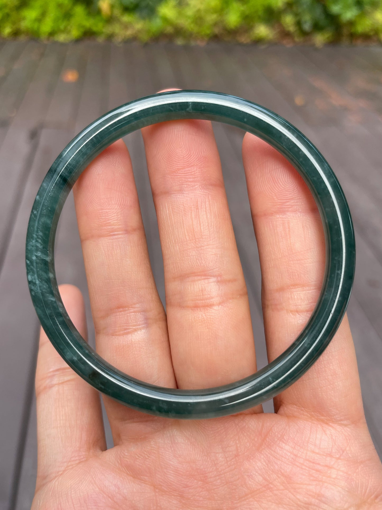 Bluish Green Jade Bangle | 60mm (NJBA060)