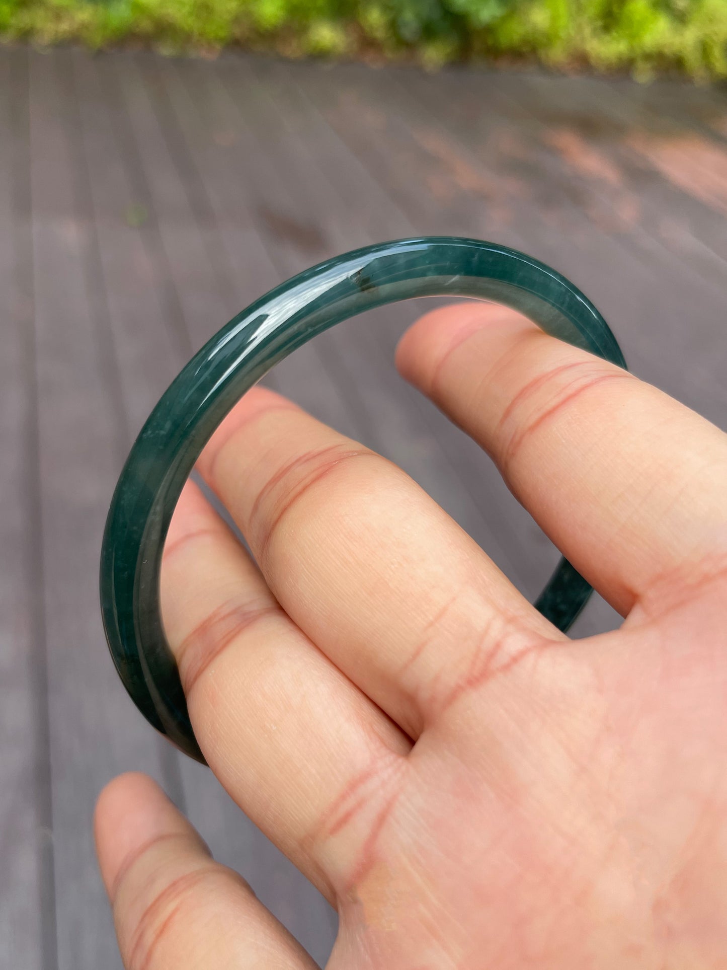 Bluish Green Jade Bangle | 60mm (NJBA060)