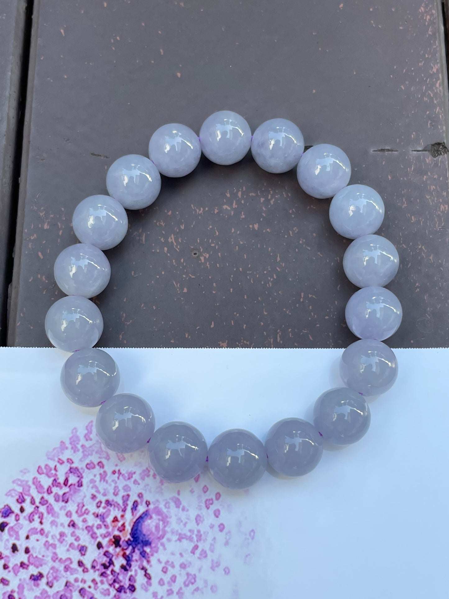 Lavender Jade Bracelet - Round Beads (NJBA061)