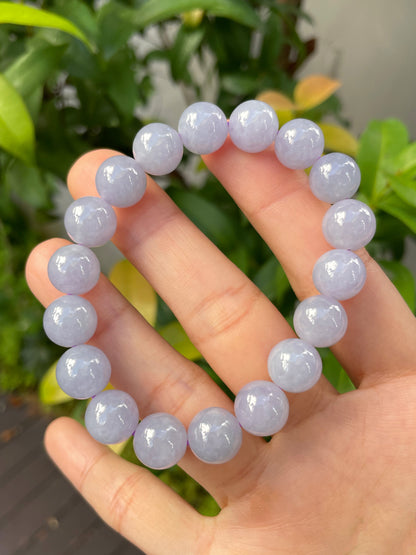 Lavender Jade Bracelet - Round Beads (NJBA061)