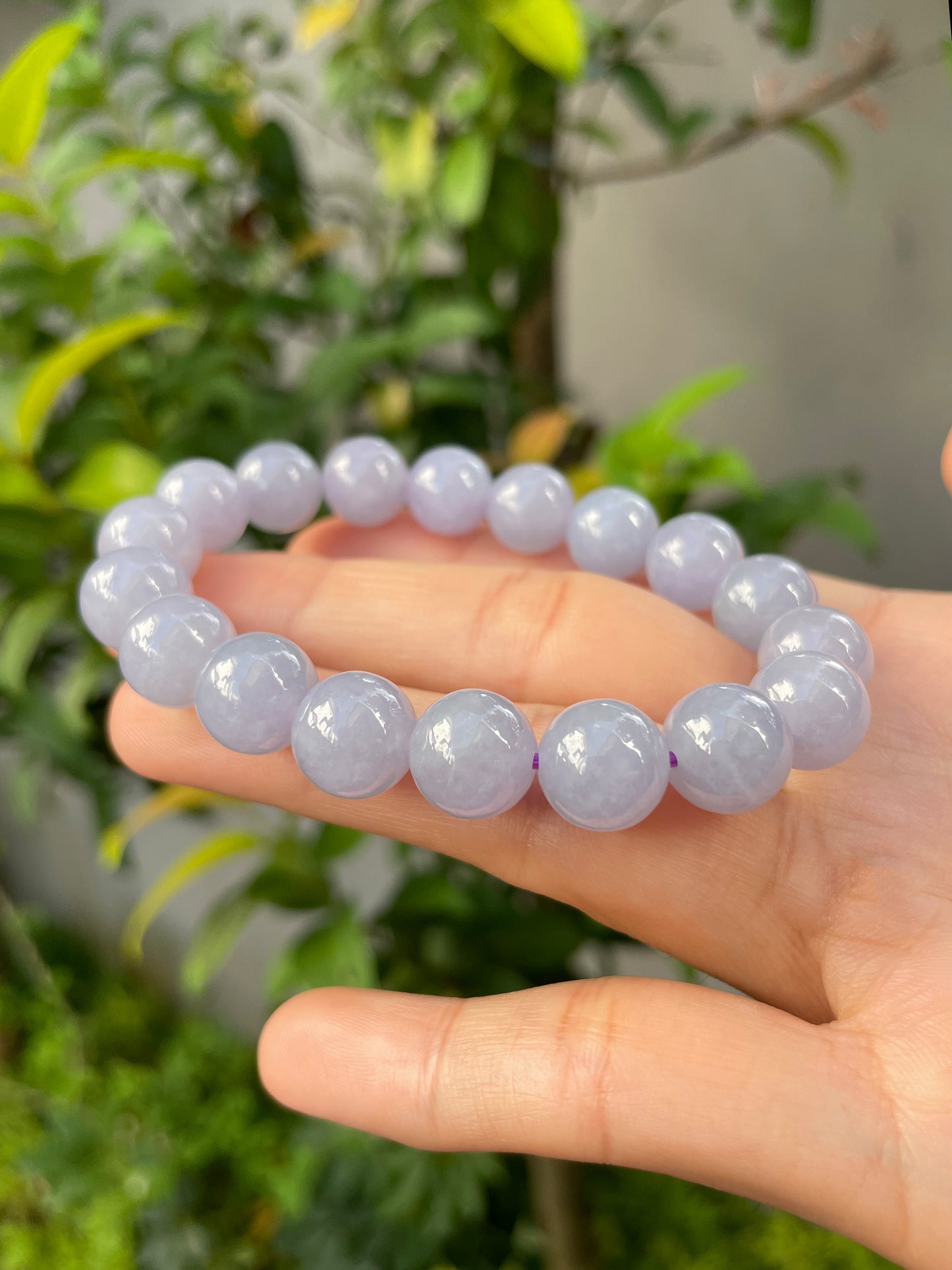 Lavender Jade Bracelet - Round Beads (NJBA061)