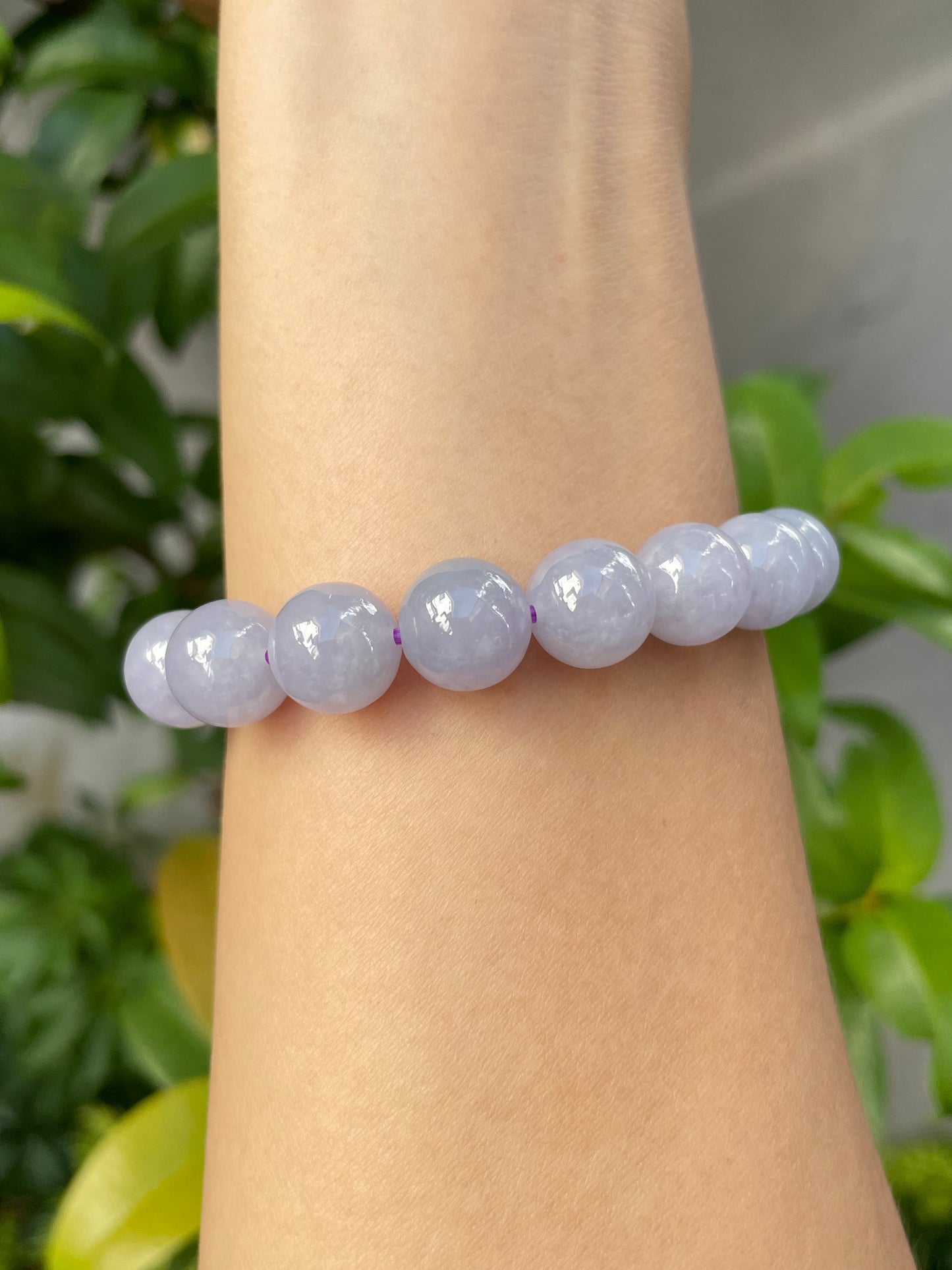 Lavender Jade Bracelet - Round Beads (NJBA061)