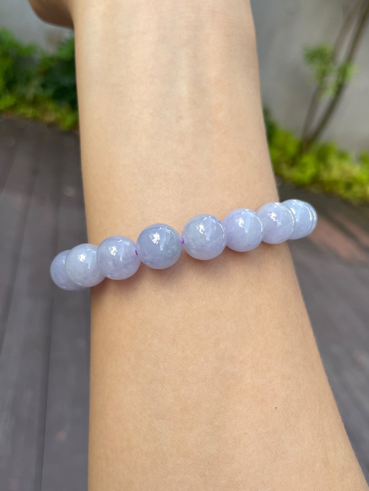 Lavender Jade Bracelet - Round Beads (NJBA061)