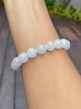 Load image into Gallery viewer, Icy White Jadeite Bracelet - Round Beads (NJBA069)
