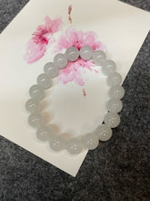 Load image into Gallery viewer, Icy White Jadeite Bracelet - Round Beads (NJBA069)
