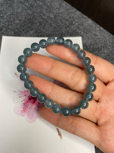 Load image into Gallery viewer, Blue Jade Bracelet - Round Beads (NJBA071)
