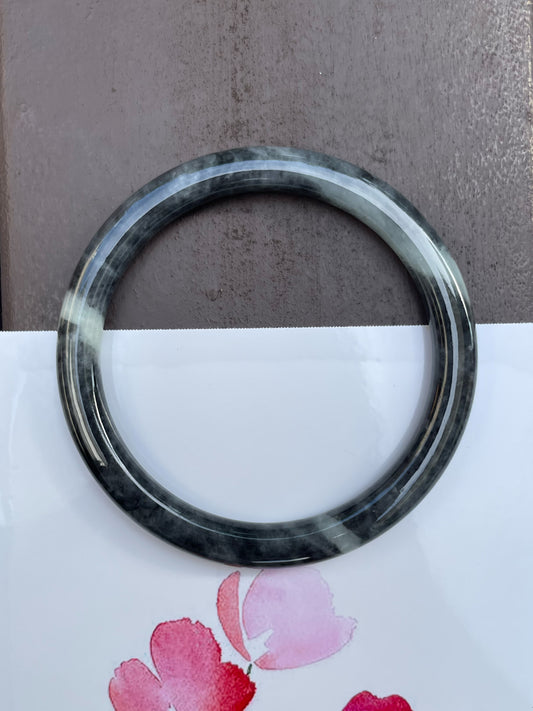 Black Jade Bangle | 54mm (NJBA078)