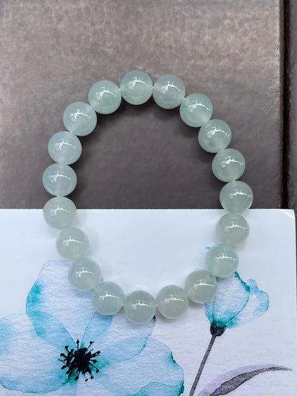 Icy Jadeite Bracelet - Round Beads (NJBA080)