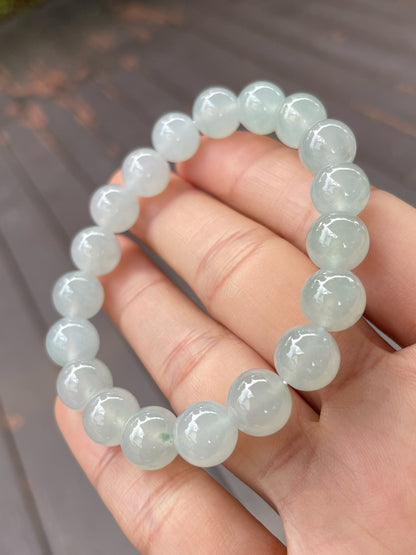 Icy Jadeite Bracelet - Round Beads (NJBA080)