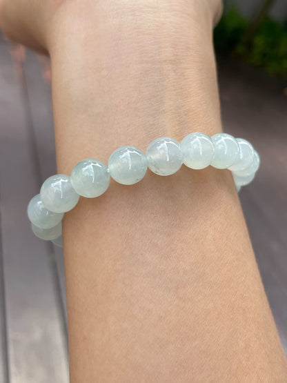 Icy Jadeite Bracelet - Round Beads (NJBA080)