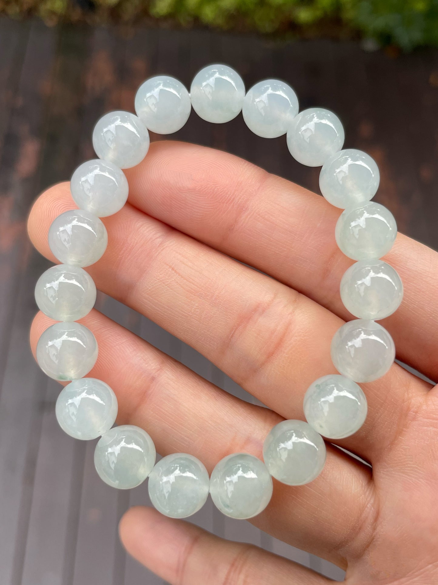 Icy Jadeite Bracelet - Round Beads (NJBA080)