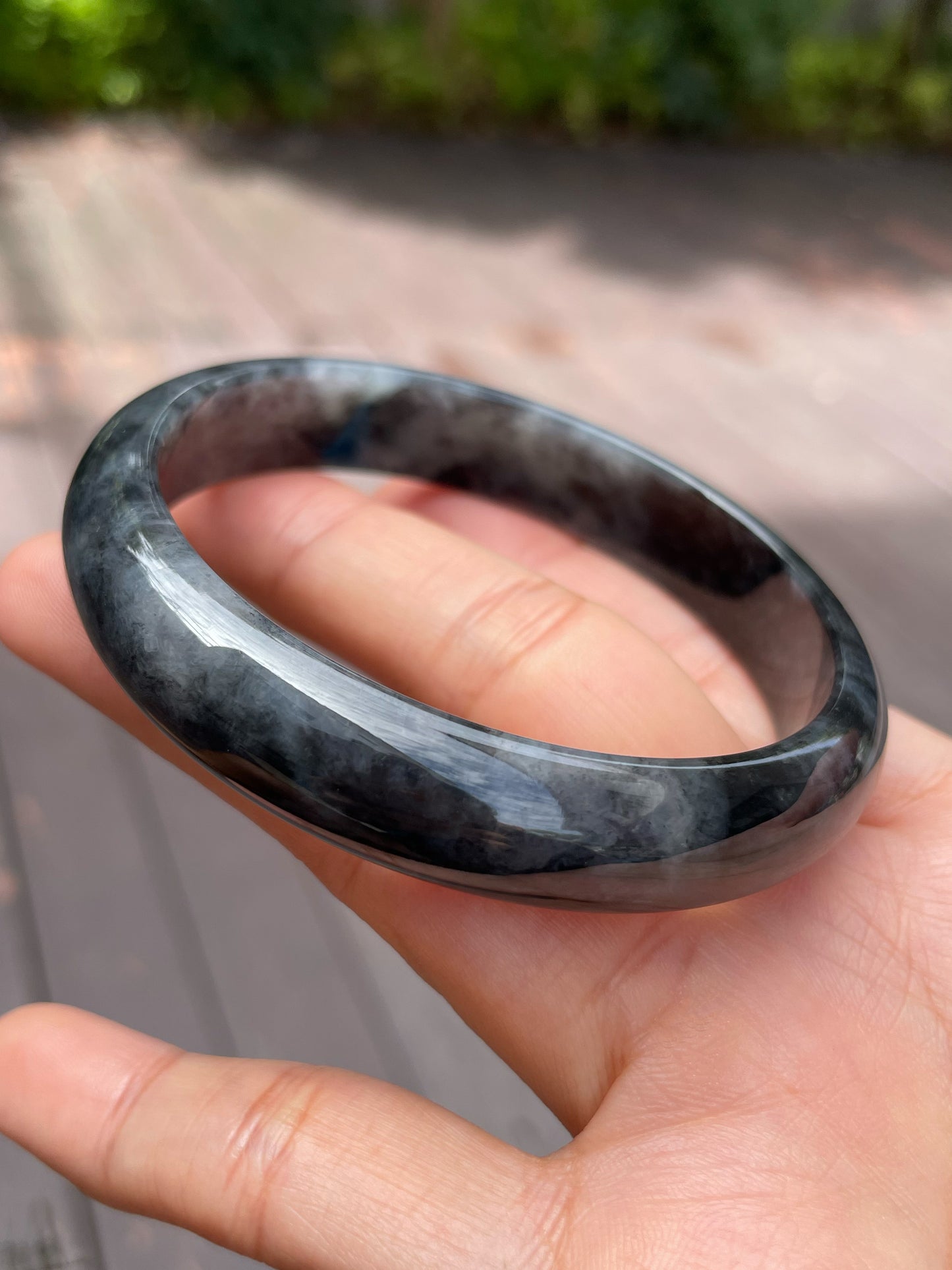 Black Jade Bangle | 62mm (NJBA081)