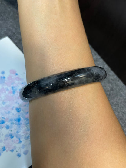 Black Jade Bangle | 62mm (NJBA081)