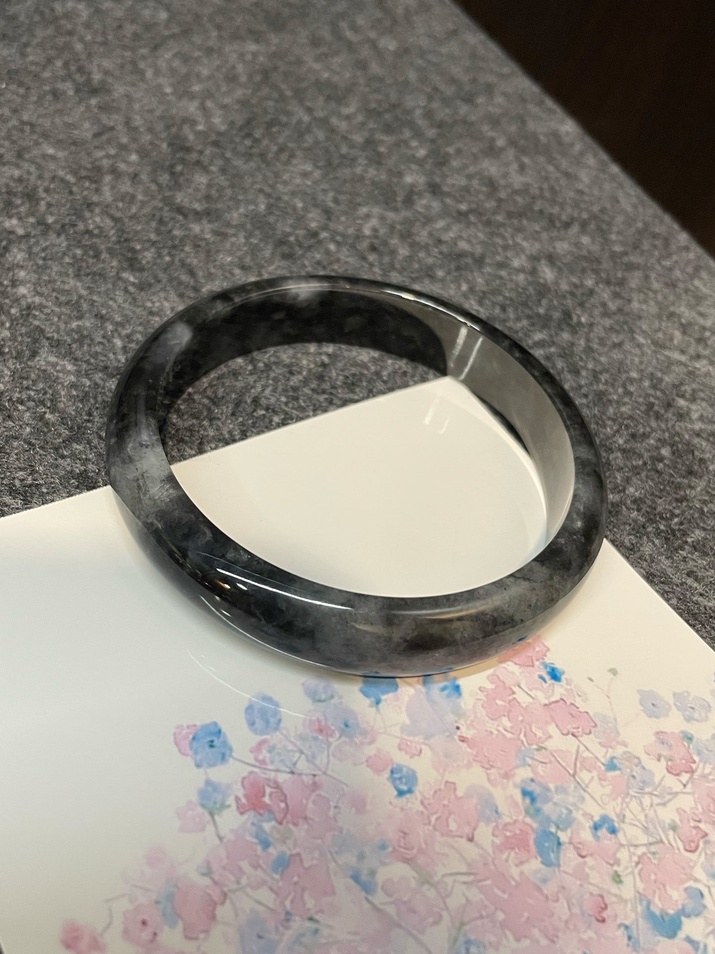 Black Jade Bangle | 62mm (NJBA081)