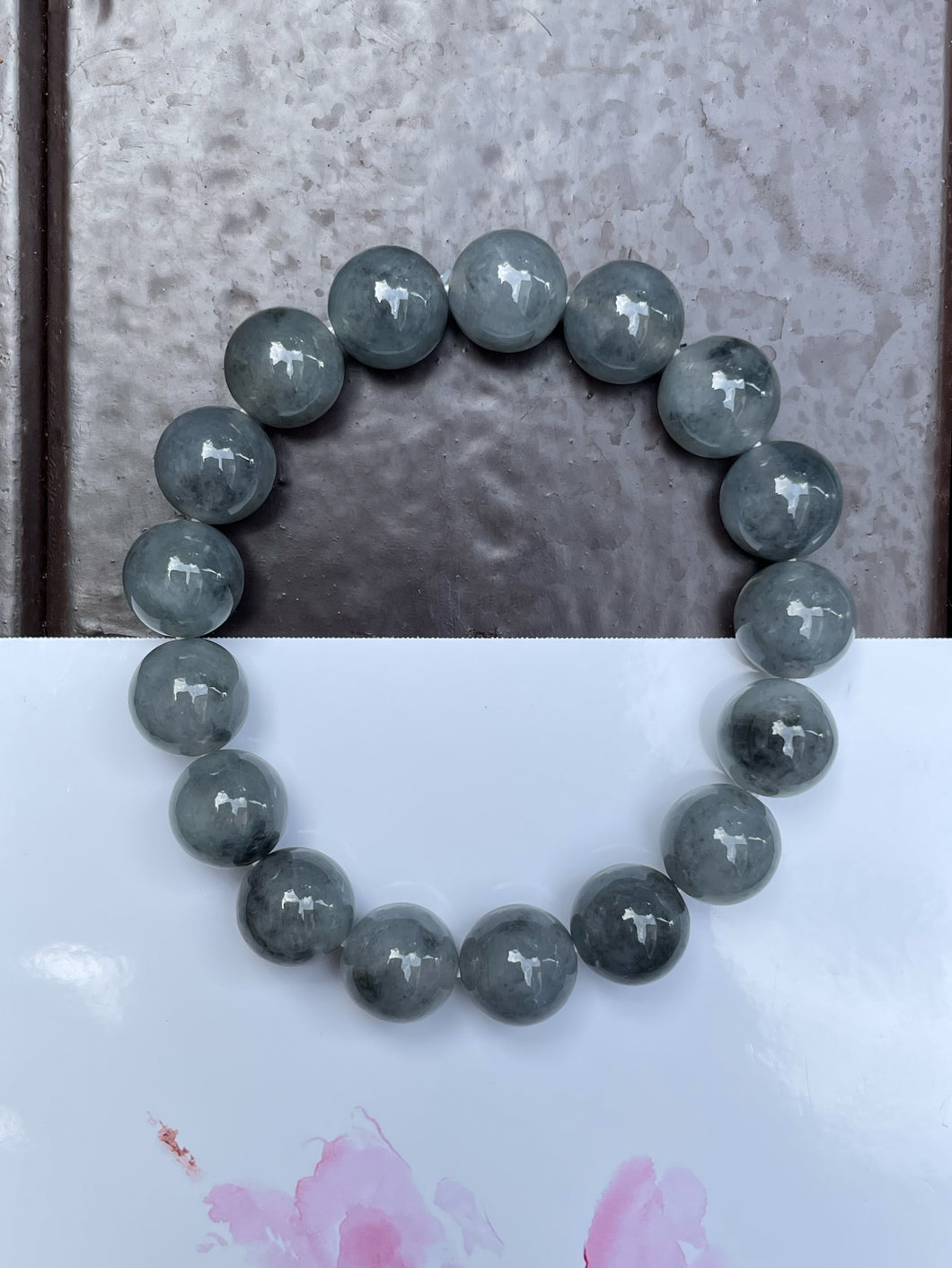 Black Jade Bracelet - Round Beads (NJBA091)