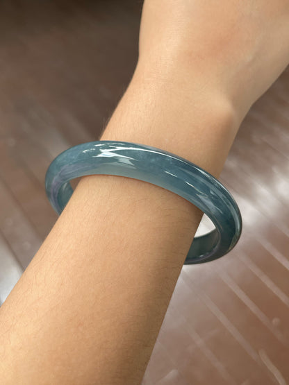 Icy Blue Jade Bangle | 57mm (NJBA092)