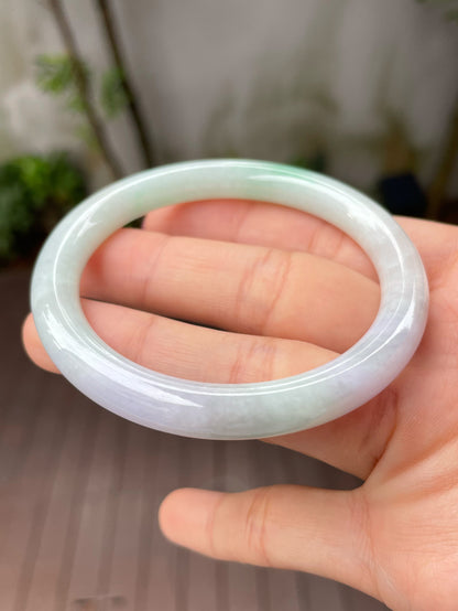 Light Green & Lavender Jade Bangle | 57mm (NJBA093)