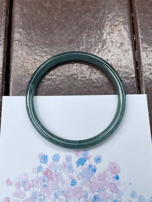 Icy Blue Jade Bangle | 57.5mm (NJBA098)